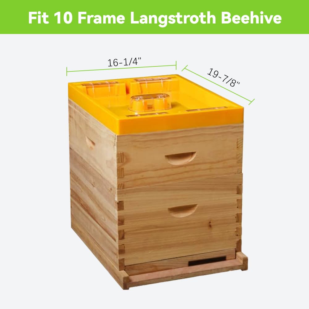 Bee Feeder Top Feeder for Langstroth 10 Frame Hive, 6-Channel 1.2 Gallon Beekeeping Feeder for Wet and Dry Feeding, for Backyard, Apiary or Commercial Hives, Bee Watering Station