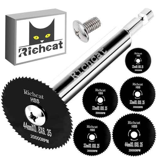 Richcat PVC Pipe Inside Cutter,Inside Pipe Cutter,Internal Plastic Pipe Cutter,Plumbing Internal Plastic ABS Pipe Cutter Set,1/4" Hex Shank,High Speed Steel(5 Black Saw Blades)