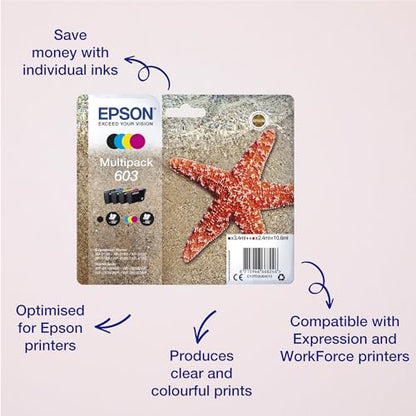 Epson 603 Starfish Genuine , 4-Colours Multipack Ink Cartridges