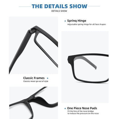 JAWSOCK 4 Pack Reading Glasses Blue Light Blocking for Men Women,Rectangular Frame Computer Readers with Spring Hinge,Reading Glasses for Men Women，Anti Eyestrain/UV Ray Eyeglasses (2.5x)