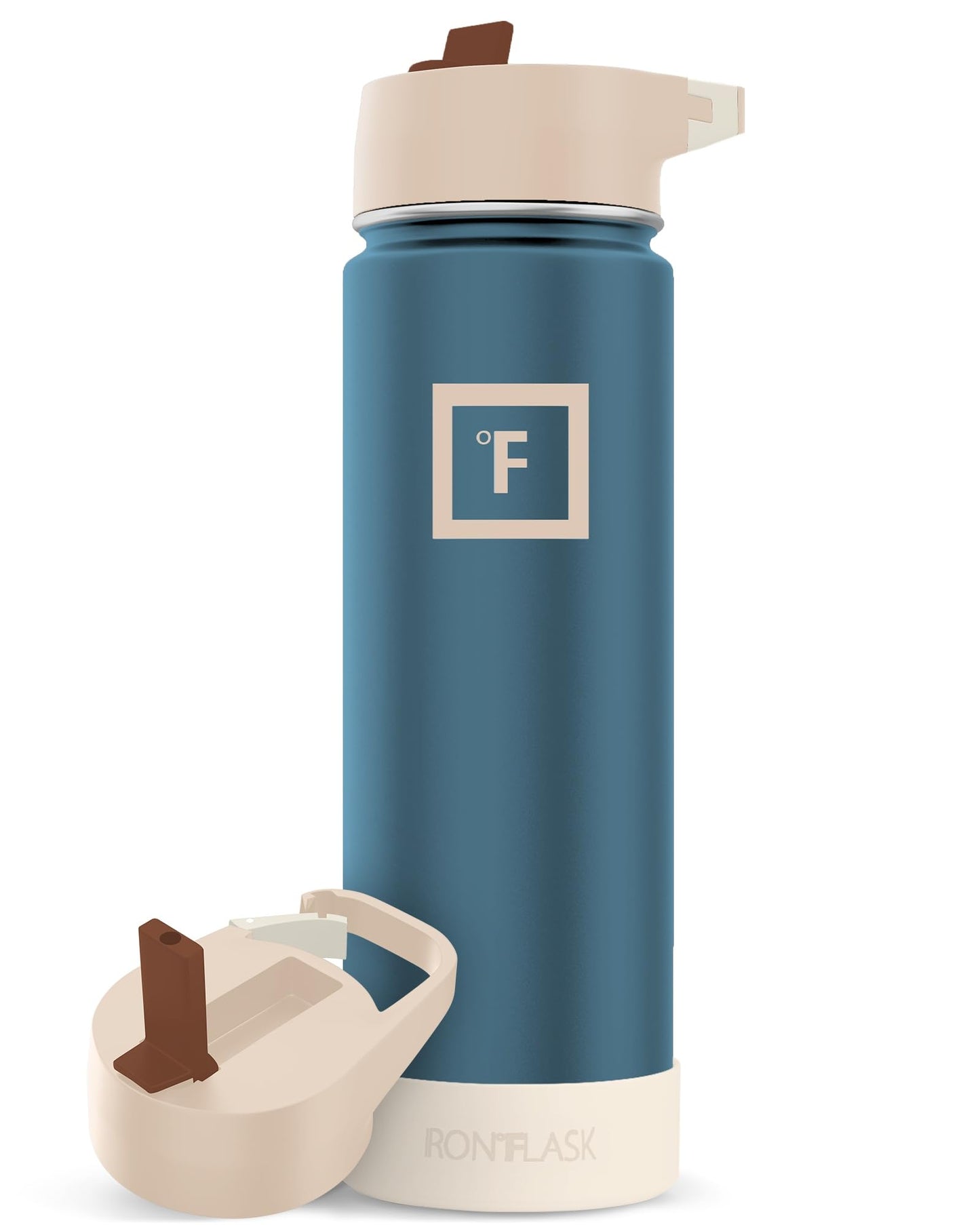 IRON °FLASK Camping & Hiking Hydration Flask with Straw Lid & Boot - Stainless Steel, Double Walled & Vacuum Insulated Water Bottle - Leak Proof & BPA Free (Desert Oasis, Straw - 22 oz)
