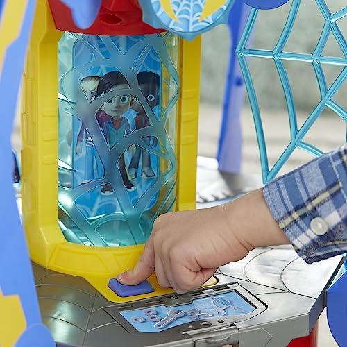Spidey and His Amazing Friends Web-Spinners Web-Quarters, Kids Playset with Action Figure, Vehicle, and Accessories, Marvel Super Hero Toys, Ages 3 and Up