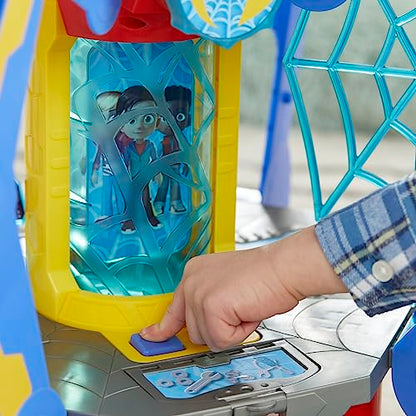 Spidey and His Amazing Friends Web-Spinners Web-Quarters, Kids Playset with Action Figure, Vehicle, and Accessories, Marvel Super Hero Toys, Ages 3 and Up