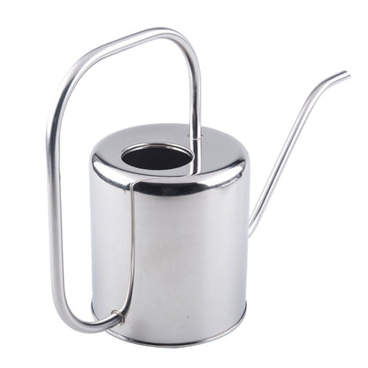 Fasmov 51 Oz Stainless Steel Watering Can Modern Style Watering Pot, Watering Can with Long Spout for Easy Pour, Water Outdoor Garden, Indoor Plant (Silver)