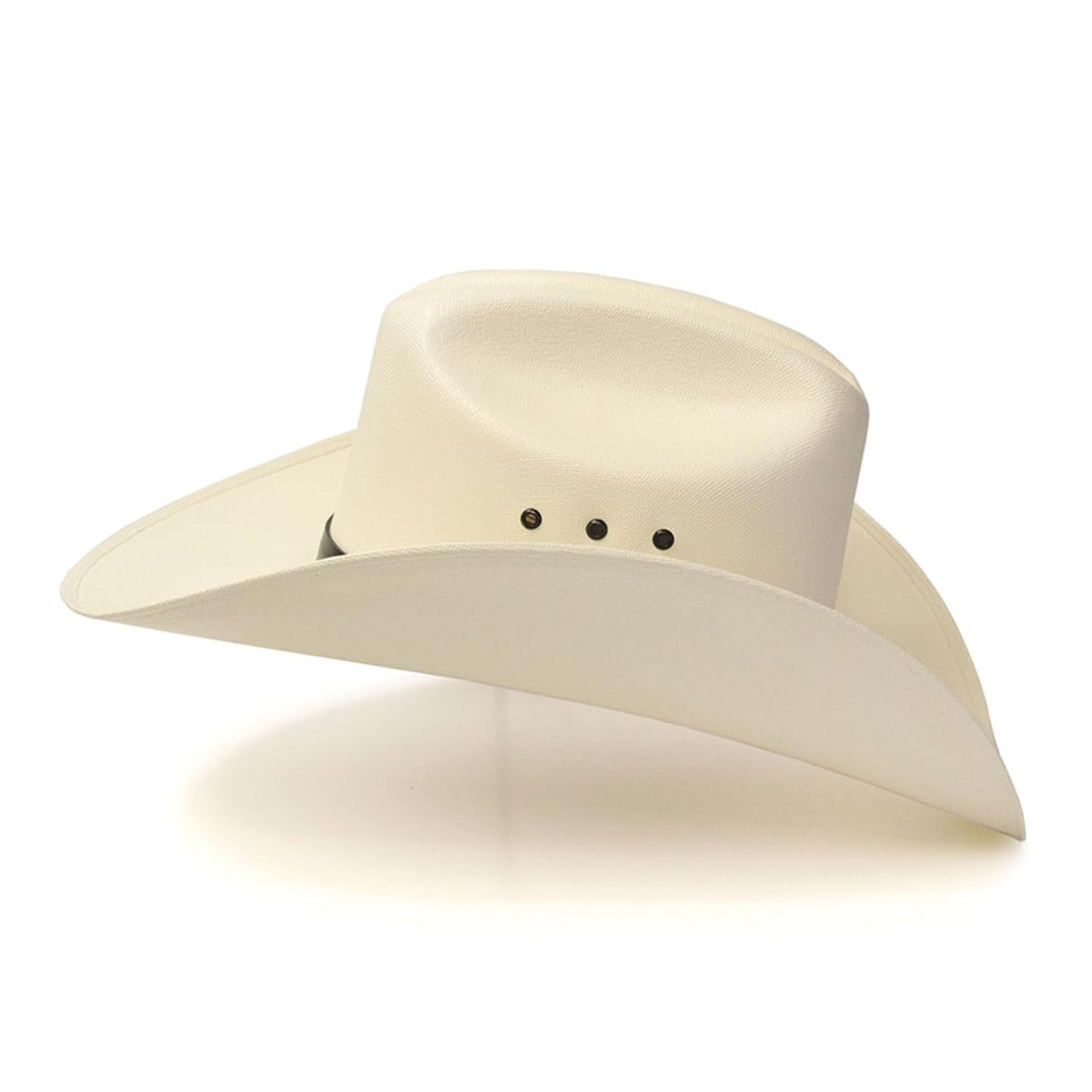 Western Express Natural Straw Cowboy Hat for Men and Women - Cattleman Style with Black Hat Band and Silver Conchos