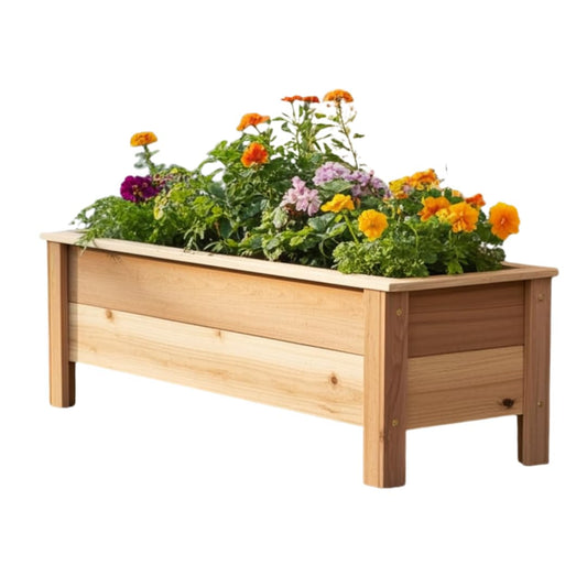Cedar Raised Garden Bed Planter Box with Legs – Heavy Duty Outdoor Wooden Planter for Vegetables & Flowers, No Bending Elevated Design, Custom Size, Handmade in USA (18in x 15.5in x 16in)