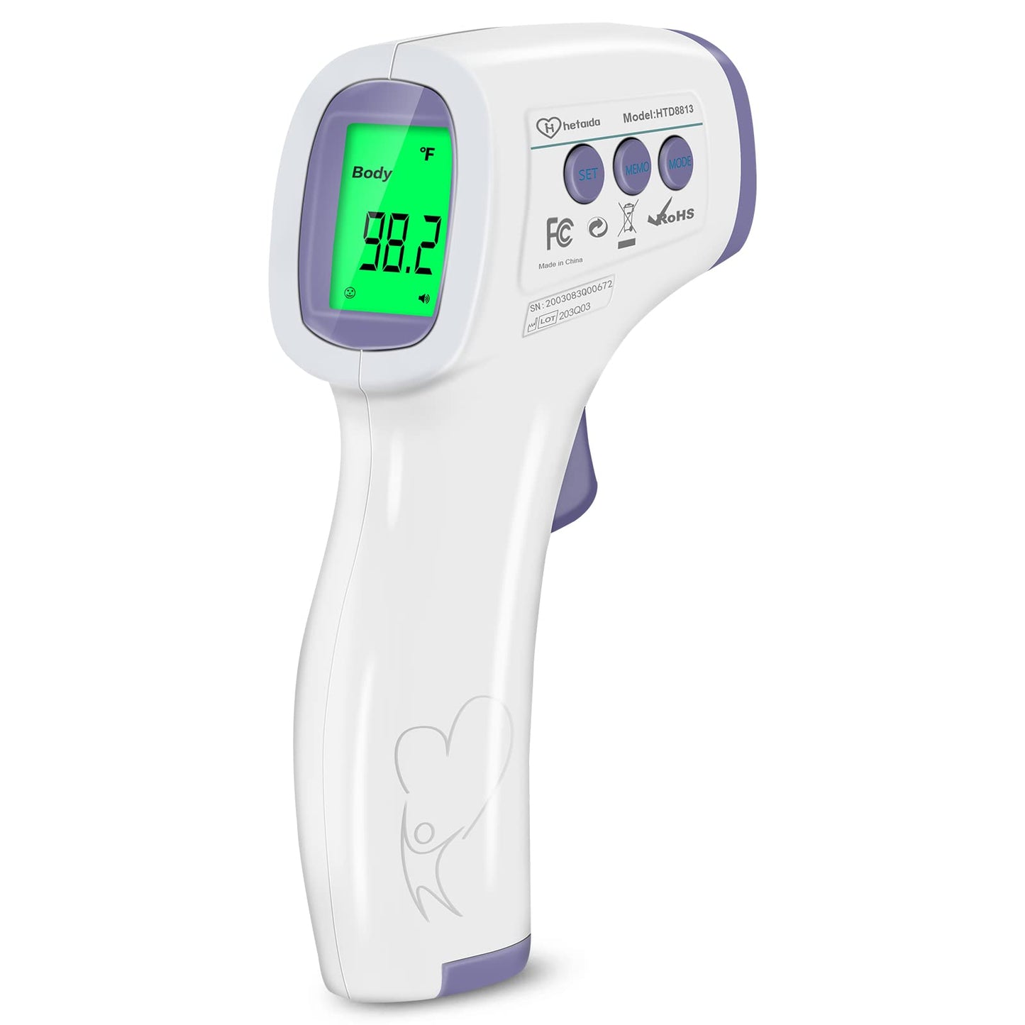 Digital Thermometer for Adults and Kids, No Touch Forehead Thermometer for Baby, 2 in 1 Body Surface Mode Infrared Thermometer with Fever Alarm and Instant Accuracy Readings