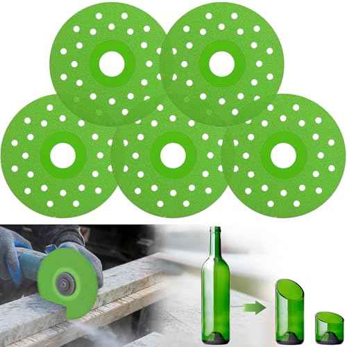 Mornajina 5 Packs 5 Inch Rock Slab Cutting Disc Grinding Disc Diamond Saw Blade for Angle Grinder, Disc para Cortar Ceramica, 1mm Ultra-Thin Saw Blade Wheel for Cutting and Grinding Tile Marble Glass