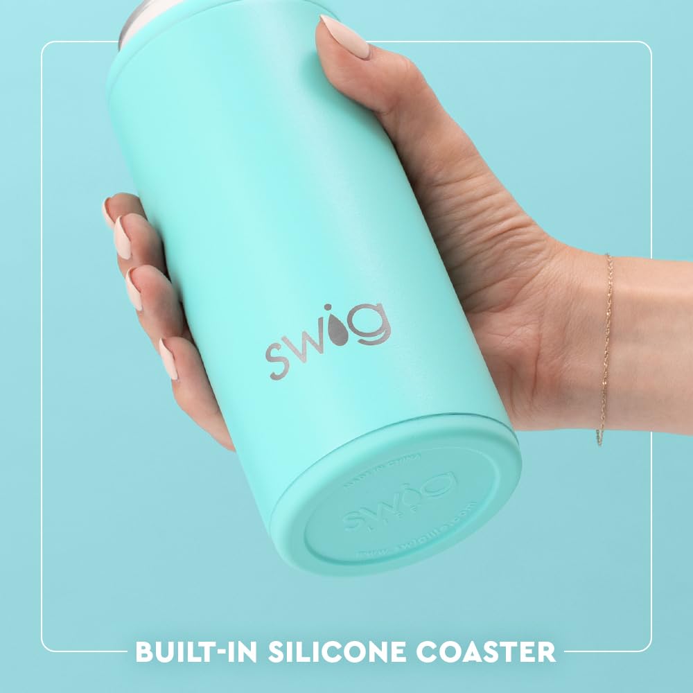 Swig Life Skinny Can Cooler, 12oz Insulated Slim Can Holder, Stainless Steel Bottle Cooler, Cowgirl Gifts, 21st Birthday Gifts, Bachelorette Party Gifts for Women (Let's Go Girls)