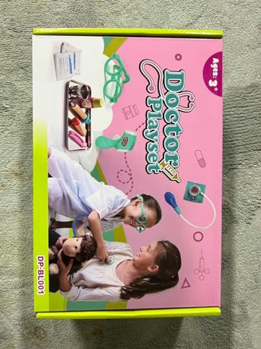 Sundaymot Kids Doctor Kit Toy with Real Wooden Stethoscope, Thermometer, Syringe and Practical Items for Children Role Play Medical, Gift for 3 4 5 Years Boys Girls