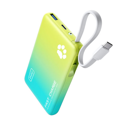 INIU 45W Portable Charger, 10000mAh Built-in USB C Cable Fast Charging Power Bank, Small Type C Battery Pack, Powerbank for iPhone 17 16 15 14, iPad, Samsung S25 S24 etc. Travel Camping Essentials