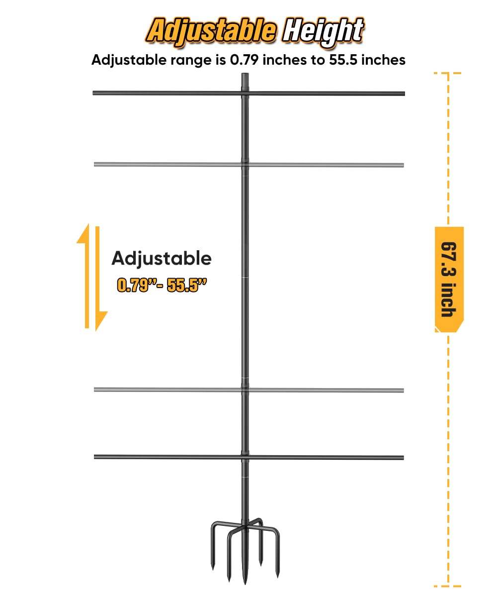 Ardier Adjustable Shooting Target Stand with 5-Prong Base, Portable Target Steel Holder for Firearms, BB Guns, Airsoft and Rifle Practice, Hunting & Shooting Accessory for Outdoor Range (No Paper)