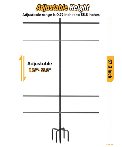 Ardier Adjustable Shooting Target Stand with 5-Prong Base, Portable Target Steel Holder for Firearms, BB Guns, Airsoft and Rifle Practice, Hunting & Shooting Accessory for Outdoor Range (No Paper)