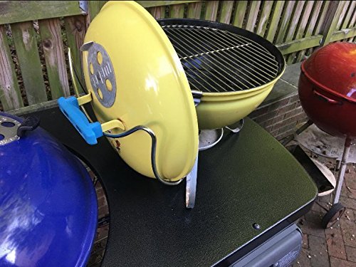 onlyfire Slide-a-Side Must-Have Accessory Stainless Steel Lid Holder Fits for Weber and Most 47CM/57CM/67CM Charcoal Kettle Grills