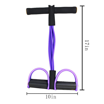 FateFan Multifunction Tension Rope, 6-Tube Elastic Yoga Pedal Puller Resistance Band, Natural Latex Tension Rope Fitness Equipment, for Abdomen/Waist/Arm/Leg Stretching Slimming Training (Purple)