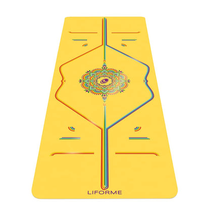 Liforme Travel Yoga mat – Patented Alignment System, Warrior-Like Grip, Non-Slip, Eco-Friendly, Ultra-Lightweight and Sweat Resistant, Made with Natural Rubber