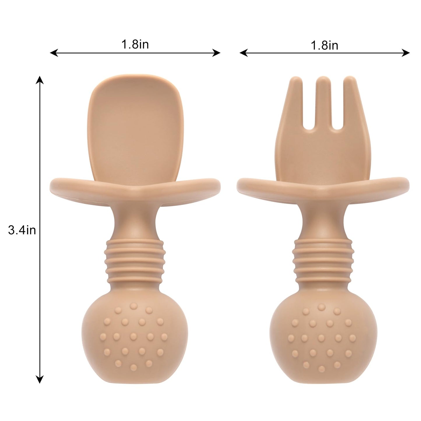 Eascrozn Silicone Baby Feeding Set, 2 Pack Divided Baby Plates with Suction, 2 Pack Spoons and Forks Set, BPA Free, Baby Led Weaning Supplies for Toddler Utensils Baby Feeding Essentials