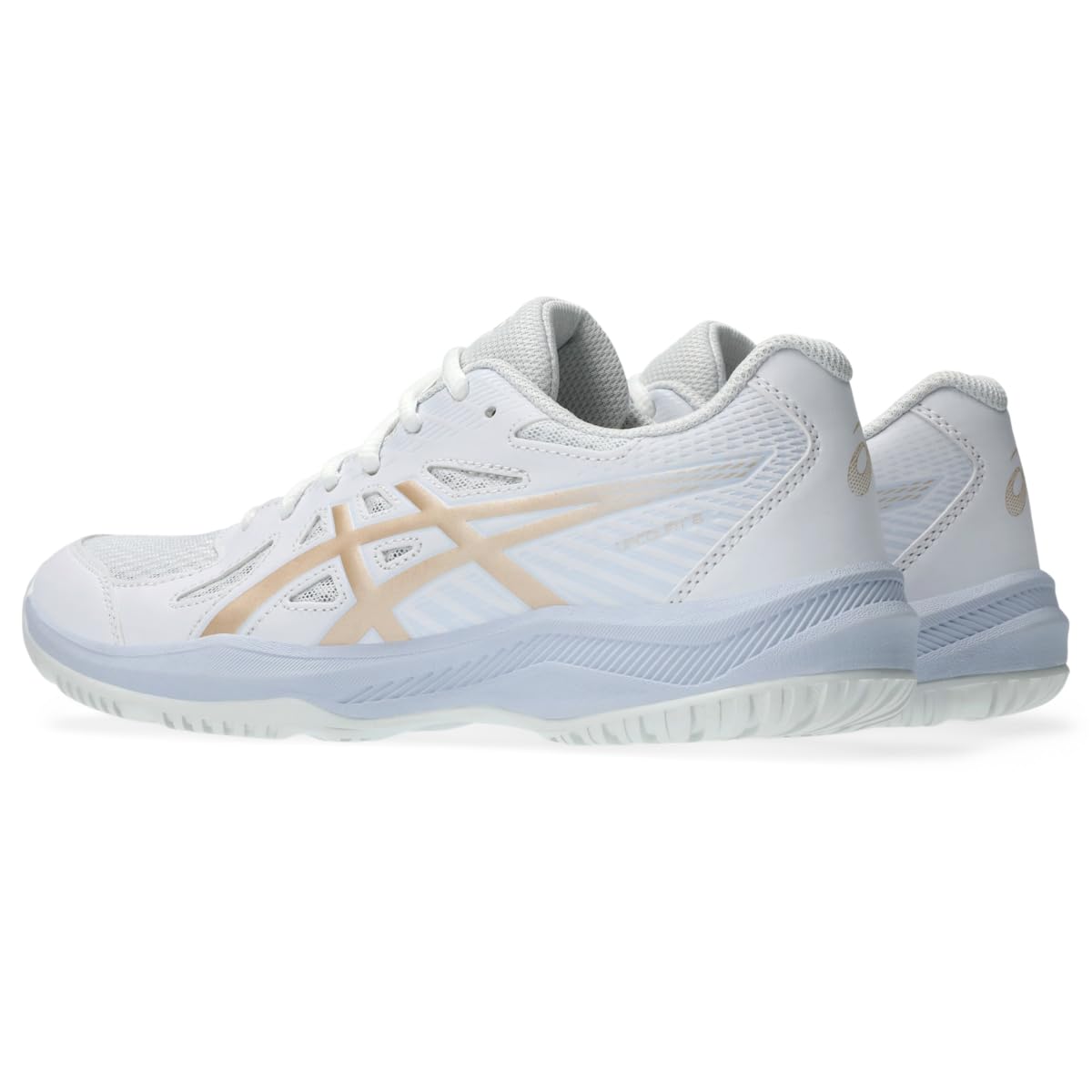 ASICS Women's Upcourt 6 Volleyball Shoes, 9, White/Champagne