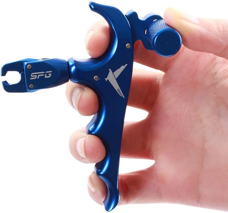 Archery Thumb Release Aid - 360° Rotatable Adjustable Bow Release for Youth & Adults | Automatic Trigger (Blue)