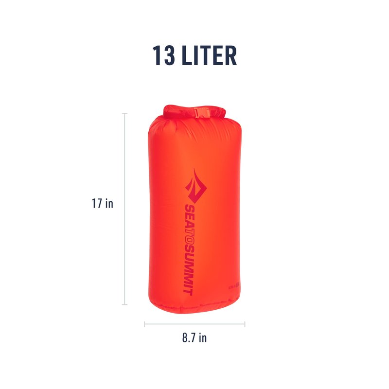 Sea to Summit Ultra-Sil Dry Bag, Ultralight Waterproof Dry Storage, 13 Liter, Spicy Orange