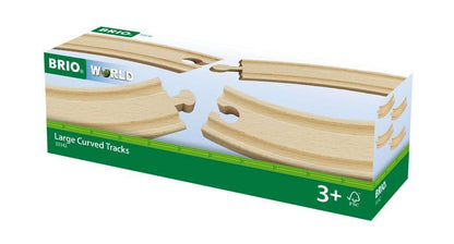 BRIO World Large Curved Wooden Train Track for Kids Age 3 Years Up - Railway Accessories and Add Ons