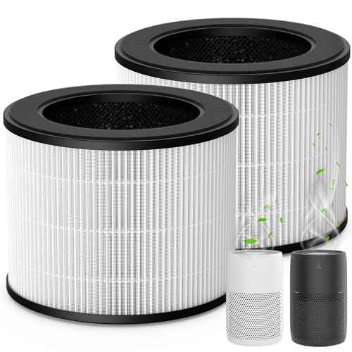 Model 22 Filter Replacement for MA Series Air Purifier, 3-Stage Filtration with Efficient HEPA and Granular Activated Carbon, White, 2-Pack