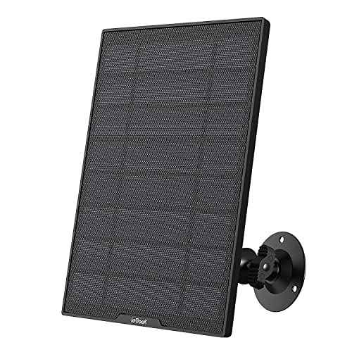 ieGeek Solar Panel for Wireless Outdoor Security Camera, Compatible with DC 5V Rechargeable Battery Powered Surveillance Cam,5V 1A 3W Type C Port, 9.5ft Cable, Adjustable Mounting Bracket(No Camera)