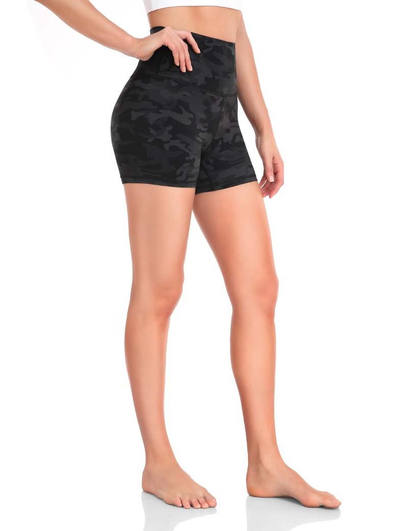 HeyNuts Women's Biker Shorts Pants, High Waisted Yoga Running Spandex Shorts Leggings 6'' Dazzling Blue M(8/10)