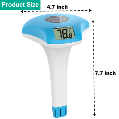 Digital Pool Thermometer – IPX-8 Waterproof Swimming Pool Thermometer Floating Easy Read, Environment-Friendly Solar-Powered Pool Temperature Gauge for Swimming Pools, Spa, Hot Tubs