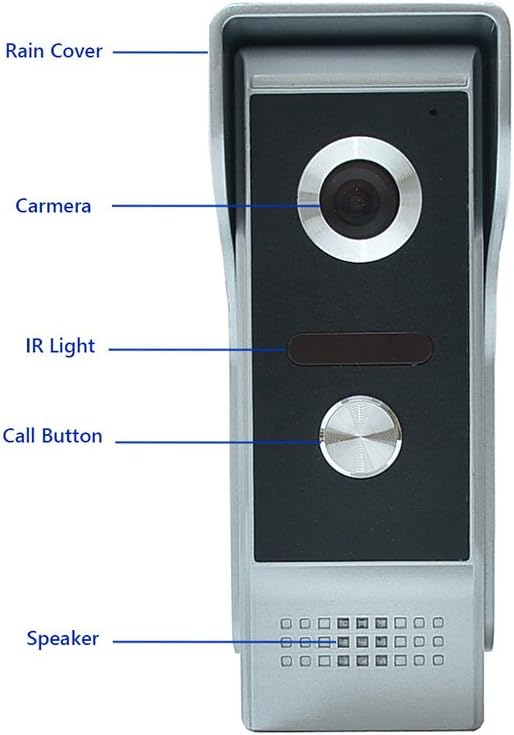 Wired Video Intercom System, 7 Inches Video Doorbell Door Phone System, HD Camera Kits Support Unlock, Monitoring, Dual-Way Intercom for Villa Home Office Apartment