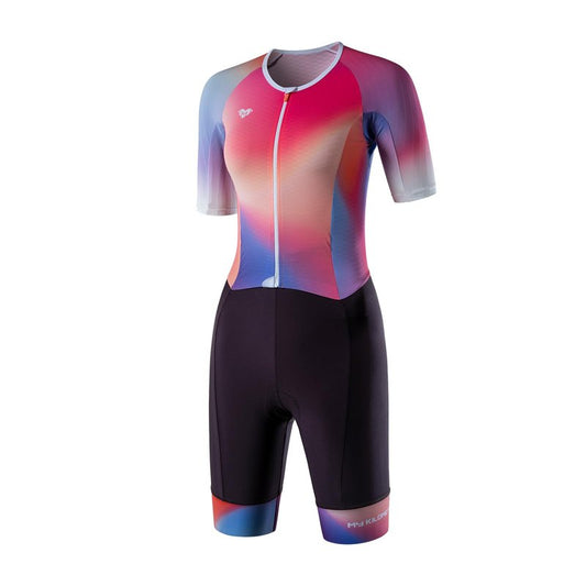 MY KILOMETRE Women's Triathlon Suit, Sleeveless Trisuit with Chamois, 2 Rear Pockets, UPF 50+