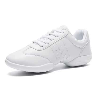 HWJHMX White Cheer Shoes for Girls Womens Youth Cheerleading Shoes Cheering Team Gear Cheer Sneakers Cheerleaders Athletic Comfortable Flats Breathable Soft Kids Cheer Shoes Size