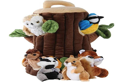 The Puppet Company Hideaway Tree House – Soft Plush Finger Puppets for Toddlers and Babies – Interactive Toy Set for Storytelling, Learning, Imagination, Roleplay and Fun Games