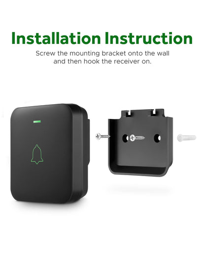 AVANTEK Wireless Door Bell, BA-11 Waterproof Battery Operated Doorbell Chime Operating at 1000 Feet, Portable Door Chime kit with 52 Melodies, 5 Volume Levels, and CD Quality Sound