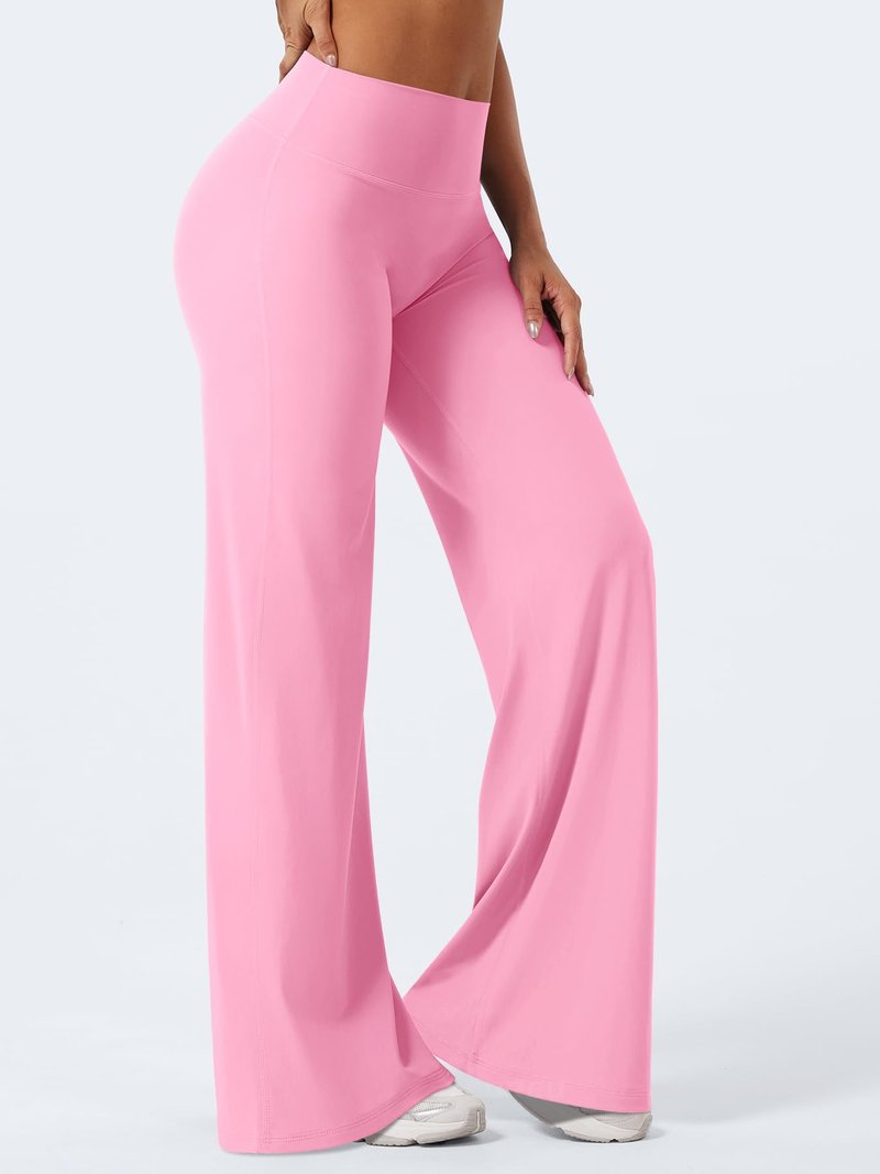 YEOREO Workout Leggings Womens No Front Seam Straight Leggings 35" High Waist Buttery Eddiy Gym Yoga Pants Bubblegum Pink S