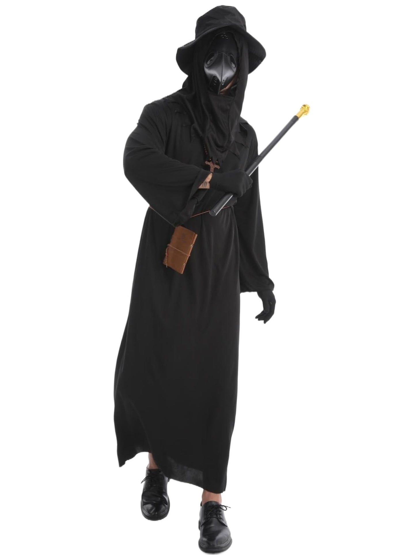 HAOSUN Plague Doctor Costume Set 8 in 1 Halloween Costumes Plague Doctor Mask Outfit for Men Adults (L size)