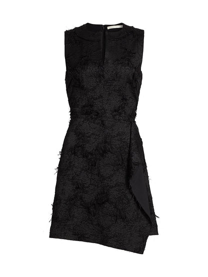 Jason Wu Collection, Frayed Cotton Jacquard Minidress, 10, Black
