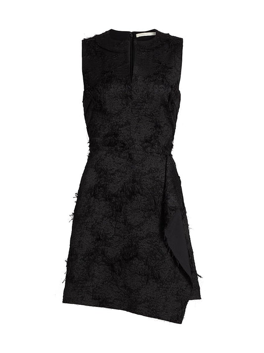 Jason Wu Collection, Frayed Cotton Jacquard Minidress, 10, Black