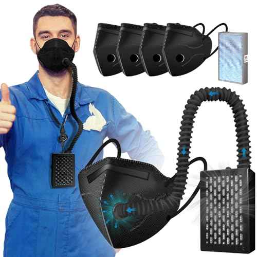 Breathe easier,Personal Wearable Air Purifiers,Reusable Portable Air Purifier with HEPA Filter,For Dust Work,Sawdust,Cycling,Running,Mountaineering, Outdoor Sports,Work Protection (Black)