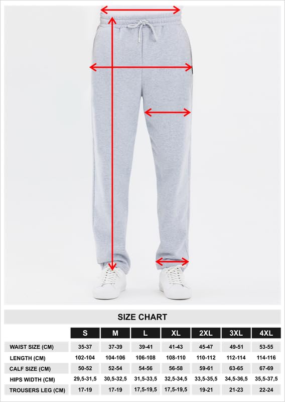 COMEOR Men's Cotton Jogging Pants - Long Men's Sweatpants - Men's Jogger Training Trousers, Relaxing Track Suit Bottom (Black, M)