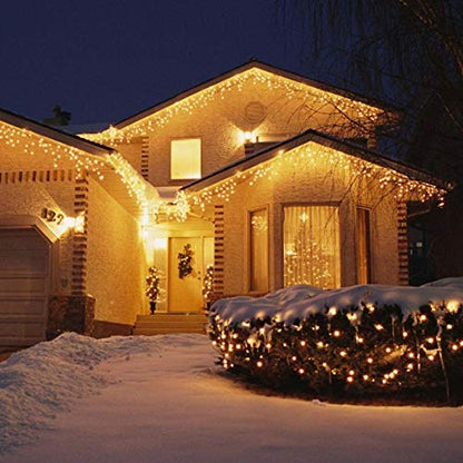 Lainin 3.5M/11ft 96 LED Warm White Linkable Fairy Curtain String Light with 8 Modes Memory Functional Controller for Indoor/Outdoor/Patio/Wedding/Christmas Decor