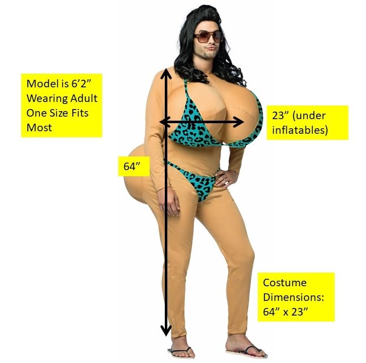 Rasta Imposta Big Bikini Babe Tan Costume, Adult Men's One Size