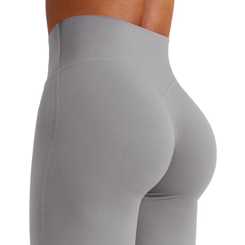 YEOREO Workout Leggings Womens No Front Seam Straight Leggings 35" High Waist Buttery Eddiy Gym Yoga Pants Gray XL