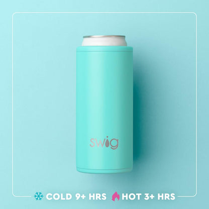 Swig Life Skinny Can Cooler, 12oz Insulated Slim Can Holder, Stainless Steel Bottle Cooler, Cowgirl Gifts, 21st Birthday Gifts, Bachelorette Party Gifts for Women (Let's Go Girls)