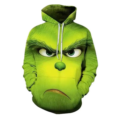 Unisex Christmas Hoodie Novelty Sweatshirt, Halloween Pullover Hooded With Pocket (US, Alpha, Medium, Regular, Regular, greenL)