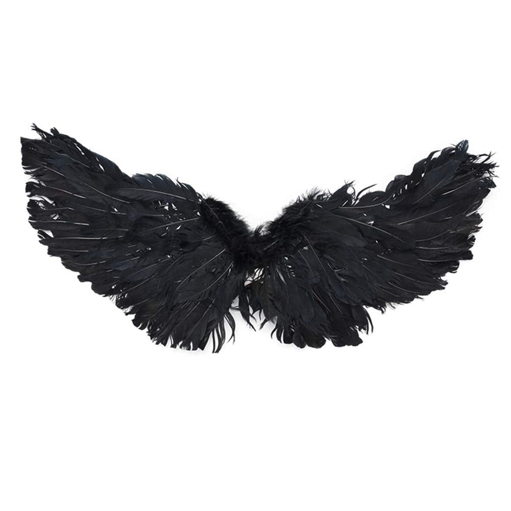 WeeH Pet Halloween Costume Cosplay Angel Devil Black White Wing for Dog Cat Rabbit Piggy - Funny Gift at Halloween Party Anime Theme Birthday Christmas (Black, Small)