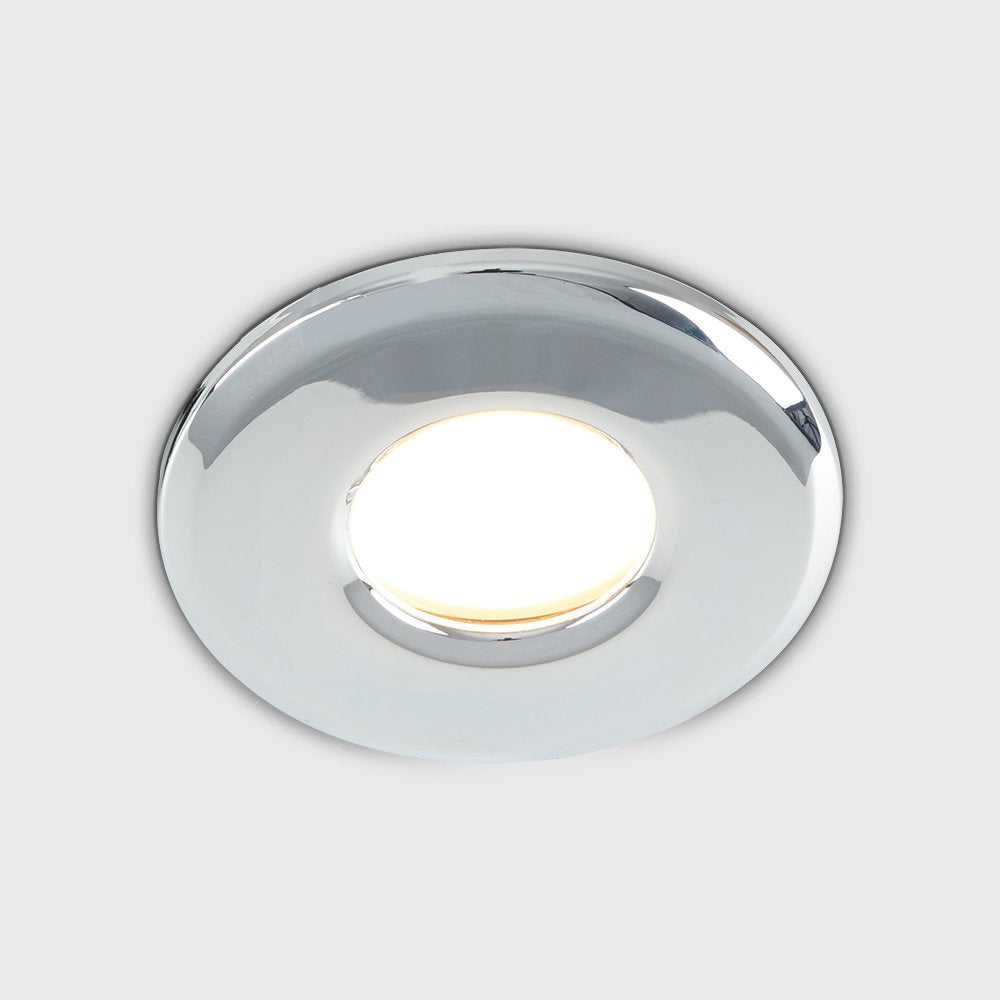 MiniSun | Shower/Soffit Polished Chrome GU10 Recessed Ceiling Downlights | Bath Recessed Lighting, Home Décor & Improvement Essential | Pack of 6