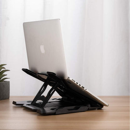Ergonomic Adjustable Laptop Stand for Desk with Phone Holder & 360° Rotation - Foldable Portable Stand for 10-17" Laptops, MacBook Pro 16", Gaming Laptops, Tablets | Heavy-Duty & Ventilated Design