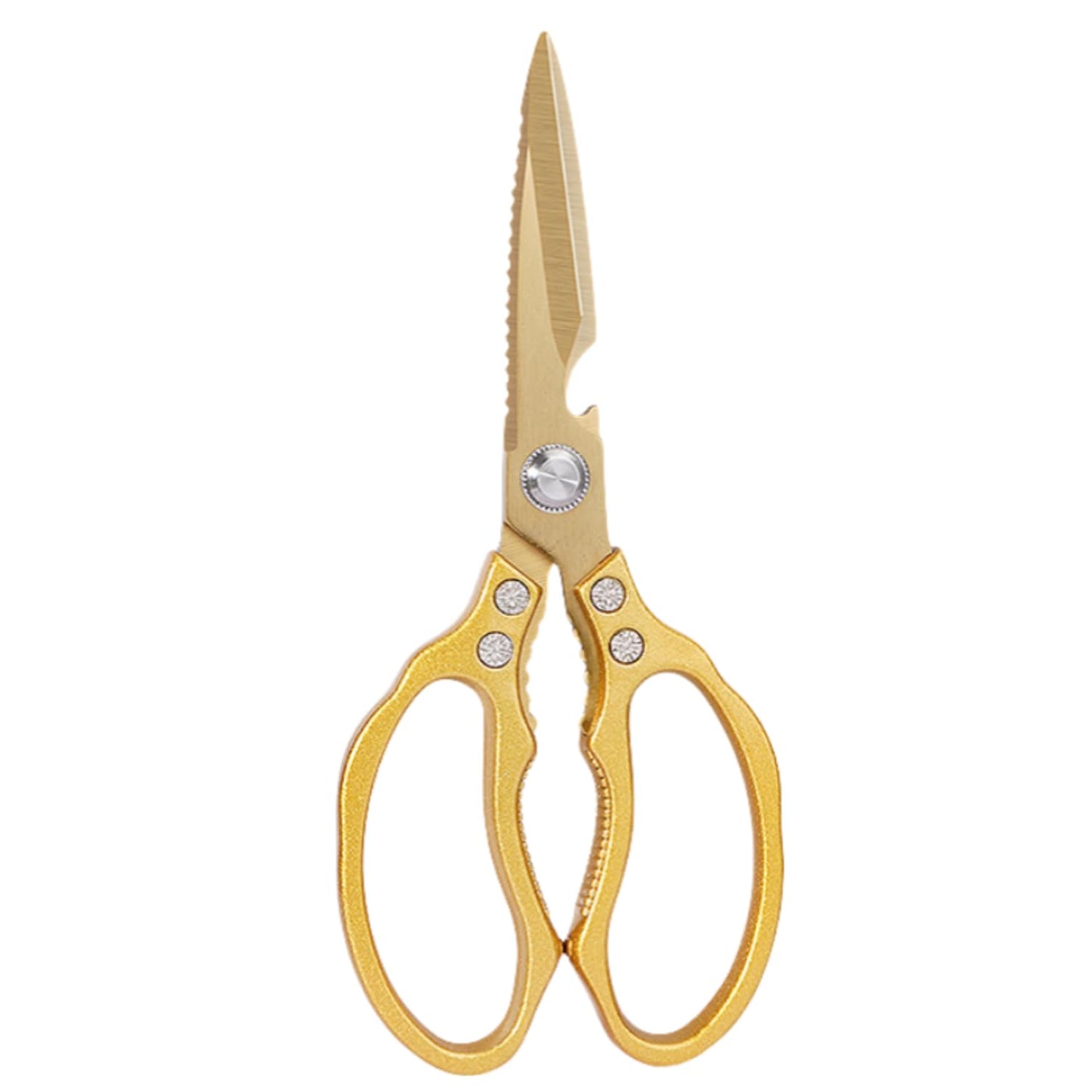 AWinjoy Kitchen Scissors, Heavy Duty Sharp Kitchen Shears Dishwasher Safe, Kitchen Accessories Cooking Shears for Kitchen Meat Chicken Fish Poultry Herb Bread (All Gold), skr-05