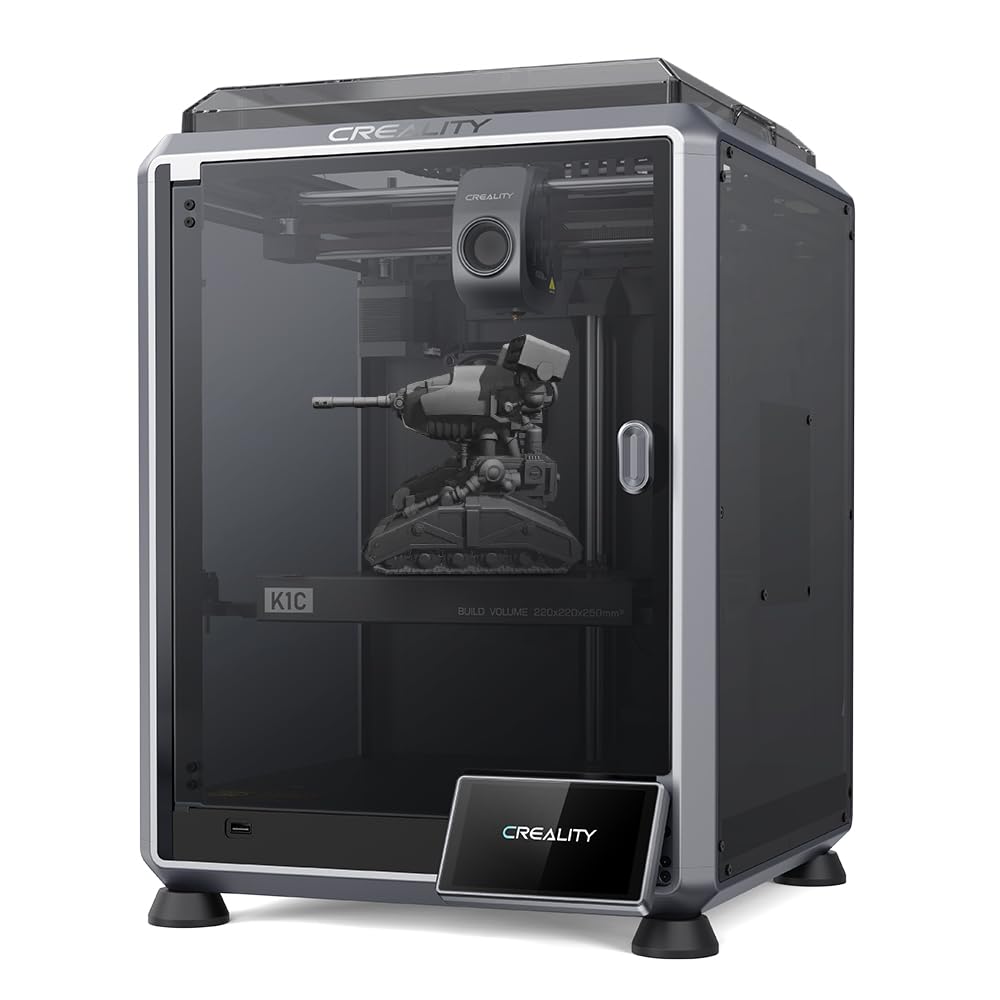 Creality K1C 3D Printer (2024 New Version) - Fast 600mm/s Printing Speed, AI Camera,Direct Extruder, Tri-metal Nozzle, Carbon Fiber Filament Support, Auto Leveling - Prints at High 300°C Temperature